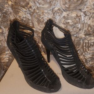 BCBG Black Strappy Heels